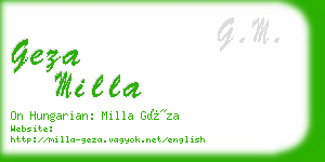 geza milla business card